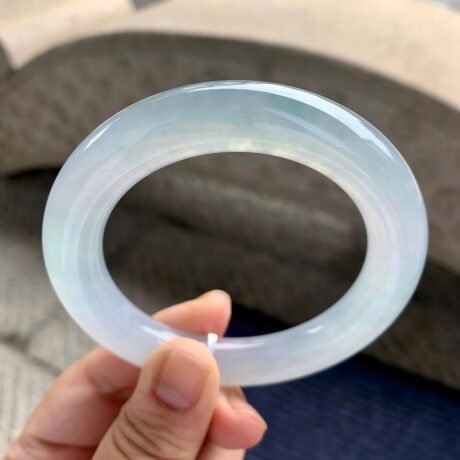 糯冰種淡晴底圓條手鐲（57.2mm）